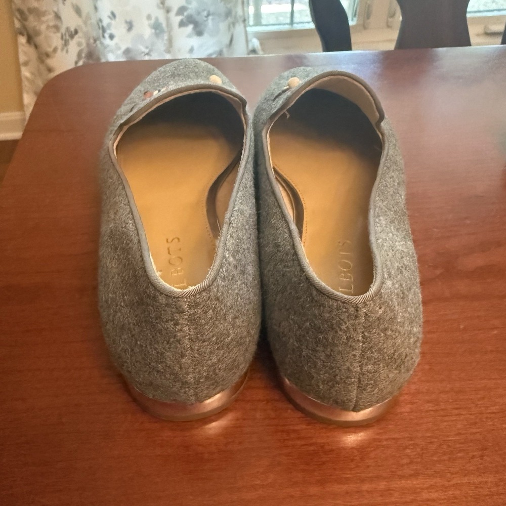 Talbots Ryan Flats Women's Shoes Dachshund Loafer Felt Wool Leather Soles Sz7.5M - Picture 3 of 10
